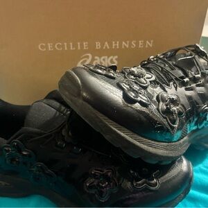 Asics Black Floral Athletic Shoes